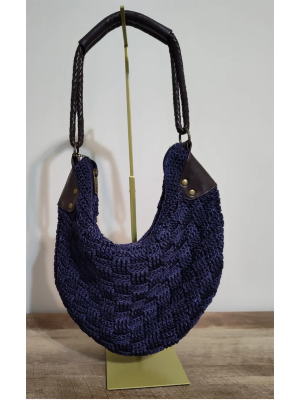 Women's The Sak Navy Blue & Brown Woven Hobo Bag One Size